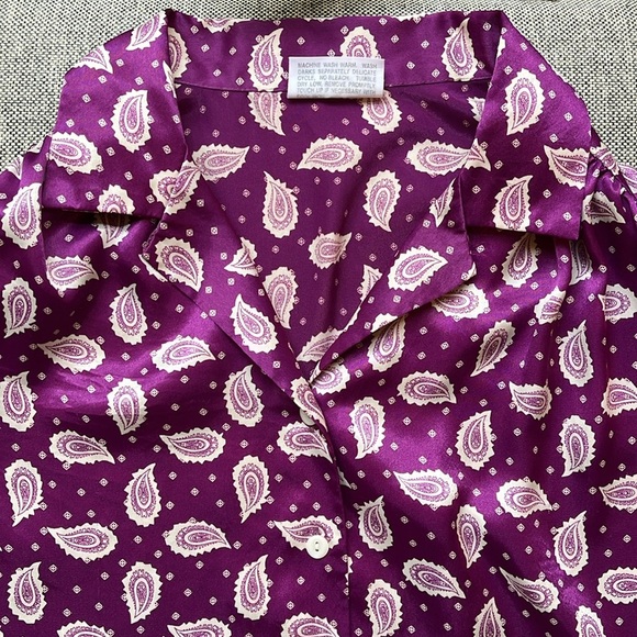 Vintage Western Paisley Purple button-up shirt , Size: M/L - Picture 17 of 17